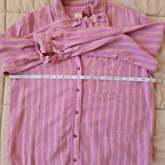 Target Universal Thread Pink Striped Button-Up Shirt, XS - Picture 7 of 7